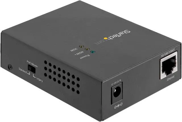 Alt view image 3 of 8 - StarTech.com UPOESPLT1G 1-Port 60W PoE Injector + PoE Splitter Kit - 10/100/1000Mbps  - Power Over Ethernet