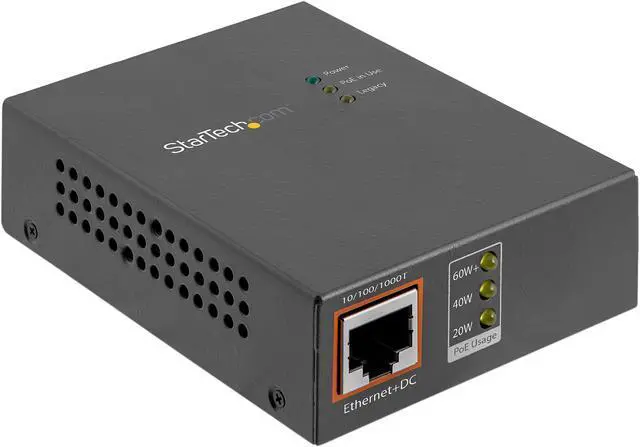 Alt view image 4 of 8 - StarTech.com UPOESPLT1G 1-Port 60W PoE Injector + PoE Splitter Kit - 10/100/1000Mbps  - Power Over Ethernet