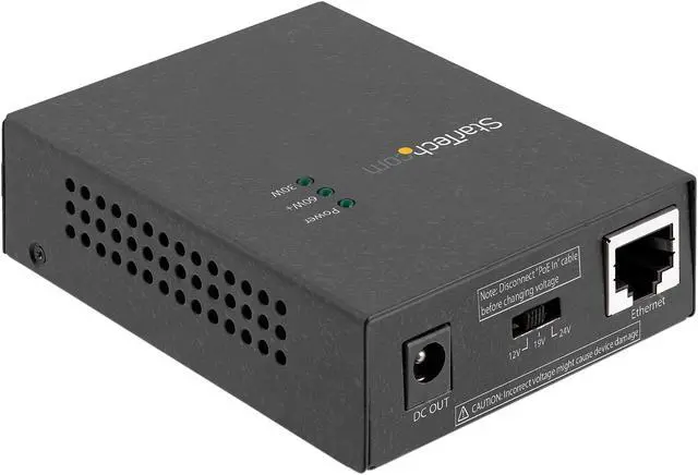 Alt view image 5 of 8 - StarTech.com UPOESPLT1G 1-Port 60W PoE Injector + PoE Splitter Kit - 10/100/1000Mbps  - Power Over Ethernet