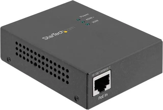 Alt view image 6 of 8 - StarTech.com UPOESPLT1G 1-Port 60W PoE Injector + PoE Splitter Kit - 10/100/1000Mbps  - Power Over Ethernet