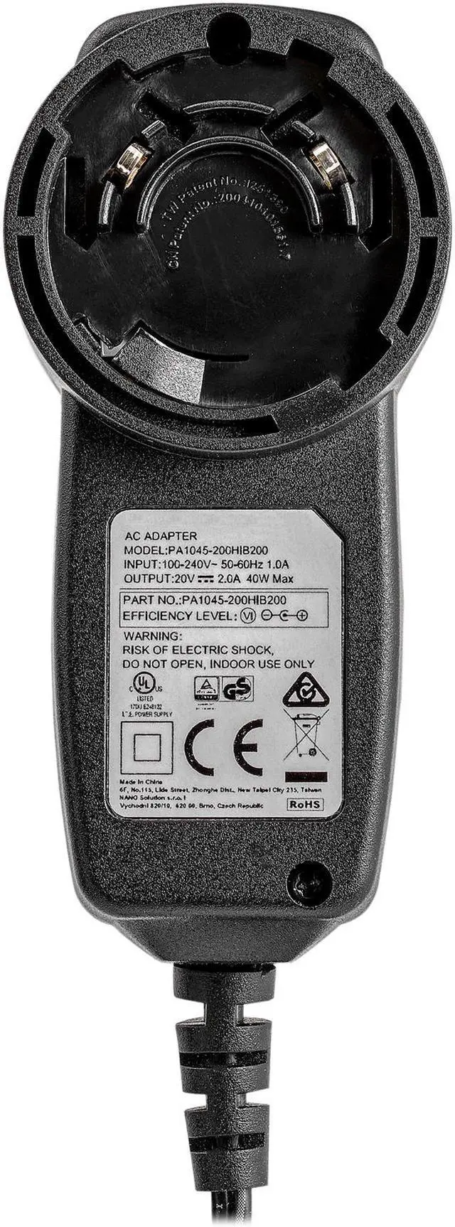 Alt view image 3 of 3 - StarTech.com SVA20N2NEUA 20V DC Power Adapter with Type-N Barrel for DK30A2DH / DK30ADD Docking Stations - DC Power Supply - 20V - 2A