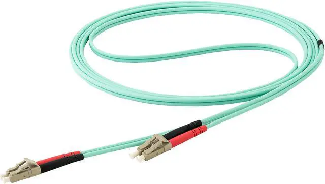 Main image of StarTech.com 450FBLCLC15 15 m OM4 LC to LC Multimode Duplex Fiber Optic Patch Cable- Aqua - 50/125 - Fiber Optic Cable - 40/100Gb - LSZH (450FBLCLC15)