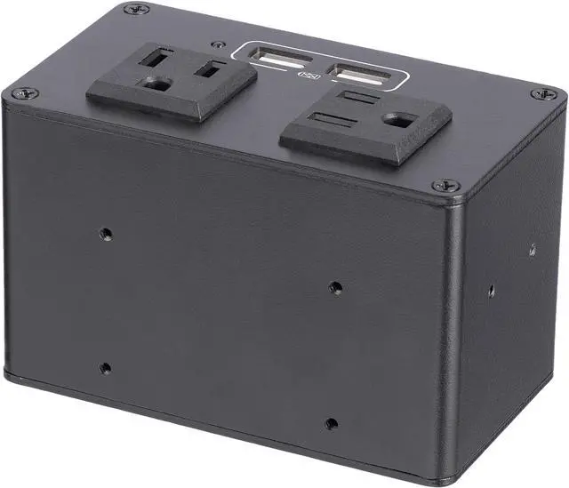 Main image of StarTech.com MOD4POWERNA Power Outlet Module for Conference Table Connectivity Box - 2x AC Power and 2x USB-A - Power and Charging Hub (MOD4POWERNA)