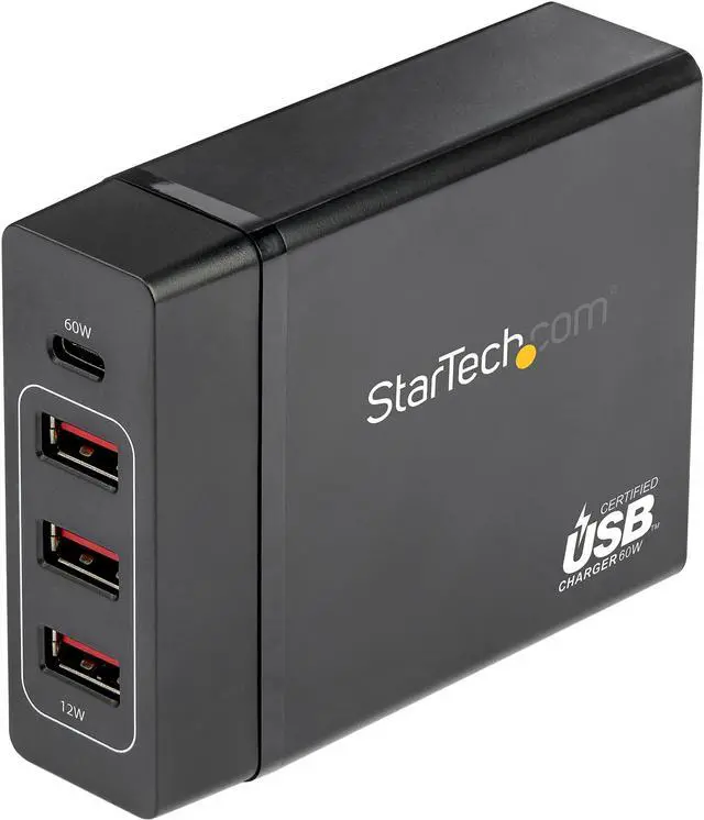 Main image of StarTech.com DCH1C3A 1 Port USB-C Desktop Charger with 60W Power Delivery - 1 x USB-C and 3 x USB-A Port Charging Station (DCH1C3A)
