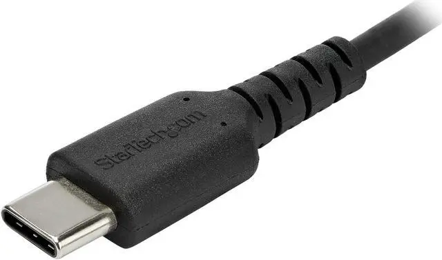 Alt view image 2 of 5 - StarTech.com RUSB2AC1MB 1m (3.28 ft.) USB A to USB C Cable - High Quality USB 2.0 Data Transfer & Charge Cable - Male to Male - Aramid Fiber - Black (RUSB2AC1MB)