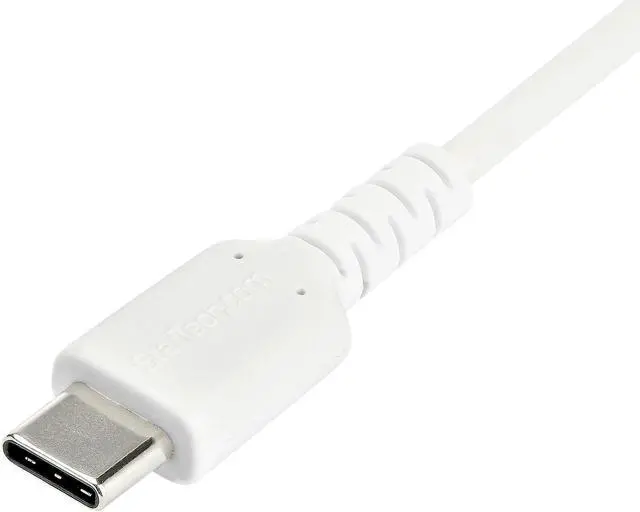 Alt view image 2 of 4 - StarTech.com RUSB2AC1MW 1m (3.28 ft.) USB A to USB C Cable - High Quality USB 2.0 Data Transfer & Charge Cable - Male to Male - Aramid Fiber - White (RUSB2AC1MW)
