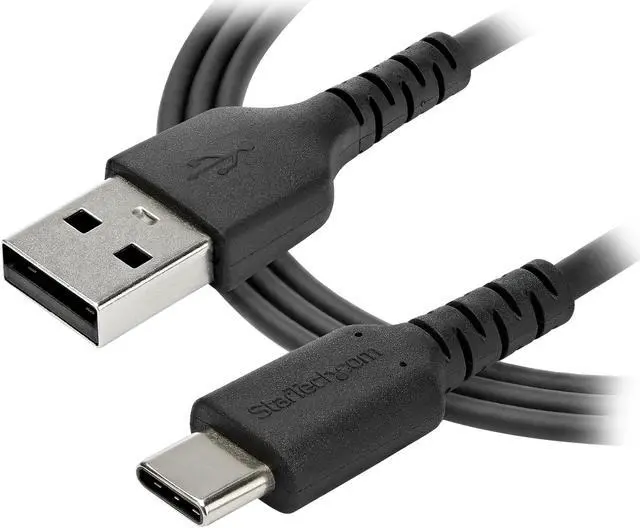 Alt view image 4 of 5 - StarTech.com RUSB2AC2MB 2m (6.56 ft.) USB A to USB C Cable - High Quality USB 2.0 Data Transfer & Charge Cable - Male to Male - Aramid Fiber - Black (RUSB2AC2MB)