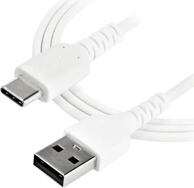 Alt view image 4 of 4 - StarTech.com RUSB2AC2MW 2m (6.56 ft.) USB A to USB C Cable - High Quality USB 2.0 Data Transfer & Charge Cable - Male to Male - Aramid Fiber - White (RUSB2AC2MW)