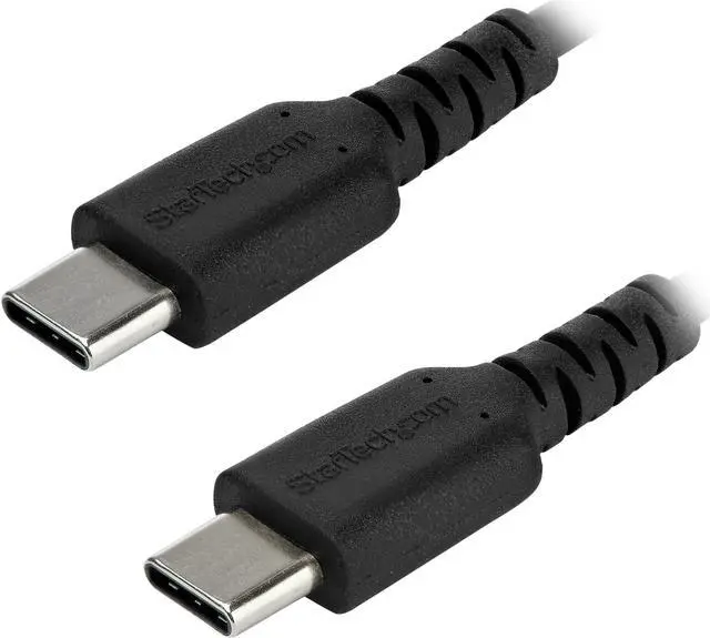 Main image of StarTech.com RUSB2CC1MB 1m (3.28 ft.) USB C Cable - Durable USB 2.0 Type C Cord - Data & Charging - Male to Male - Black (RUSB2CC1MB)