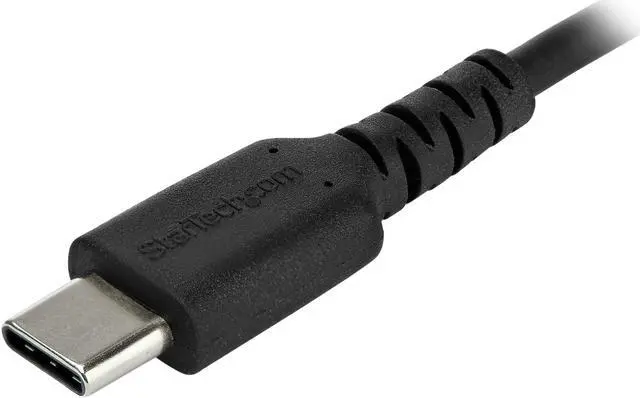 Alt view image 2 of 3 - StarTech.com RUSB2CC1MB 1m (3.28 ft.) USB C Cable - Durable USB 2.0 Type C Cord - Data & Charging - Male to Male - Black (RUSB2CC1MB)