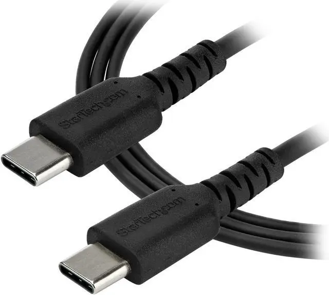 Alt view image 3 of 3 - StarTech.com RUSB2CC1MB 1m (3.28 ft.) USB C Cable - Durable USB 2.0 Type C Cord - Data & Charging - Male to Male - Black (RUSB2CC1MB)