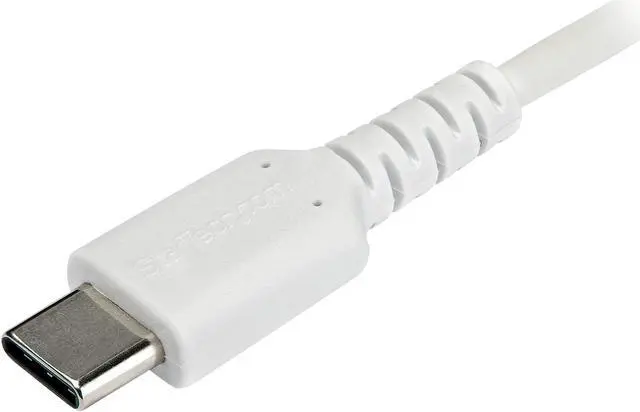 Alt view image 2 of 3 - StarTech.com RUSB2CC2MW 2m (6.56 ft.) USB C Cable - Durable USB 2.0 Type C Cord - Data & Charging - Male to Male - White (RUSB2CC2MW)
