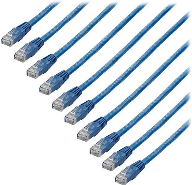 Main image of StarTech.com 6 ft. CAT6 Cable 10 Pack - Blue CAT6 Patch Cord - Molded RJ45 Connectors - 24 AWG - Ethernet - ETL Verified (C6PATCH6BL10PK)