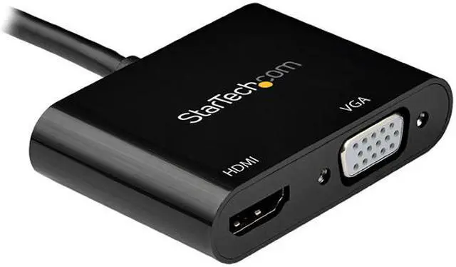 Alt view image 2 of 4 - StarTech.com Mini DisplayPort to HDMI VGA Adapter - 4K 60Hz - Thunderbolt 2 mDP to VGA HDMI Monitor Converter (MDP2VGAHD20)