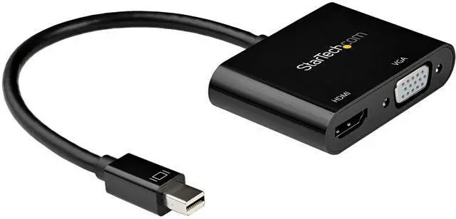 Main image of StarTech.com Mini DisplayPort to HDMI VGA Adapter - 4K 60Hz - Thunderbolt 2 mDP to VGA HDMI Monitor Converter (MDP2VGAHD20)