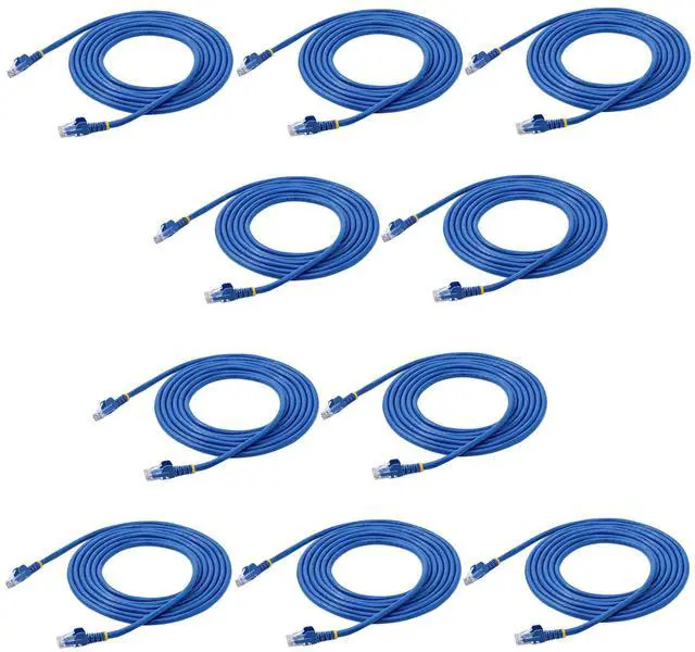 Alt view image 5 of 5 - StarTech 10 ft. CAT6 Ethernet Cable - 10 Pack - ETL Verified - Blue CAT6 Patch Cord - Snagless RJ45 Connectors - 24 AWG Copper Wire - UTP Ethernet Cable (N6PATCH10BL10PK)
