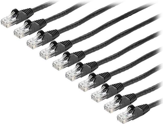Main image of StarTech.com 15 ft. CAT6 Cable 10 Pack - Black CAT6 Patch Cord - Snagless RJ45 Connectors - 24 AWG Copper Wire - Ethernet (N6PATCH15BK10PK)
