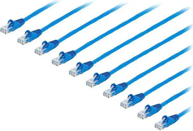 Main image of StarTech.com 25 ft. CAT6 Cable 10 Pack - Blue CAT6 Patch Cord - Snagless RJ45 Connectors - 24 AWG Copper Wire - Ethernet (N6PATCH25BL10PK)