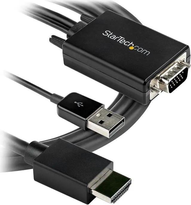 Alt view image 6 of 6 - StarTech.com VGA2HDMM10 10ft. (3m) VGA to HDMI Adapter with USB Audio - 1080p VGA to HDMI Video Converter for Your Laptop (VGA2HDMM10)