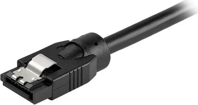 Alt view image 2 of 4 - StarTech.com SATRD30CM 12 Inch (30cm) Round SATA Cable - Latching Connectors - 6Gbs SATA Data Cord - SATA Hard Drive Power Cable - Black (SATRD30CM)
