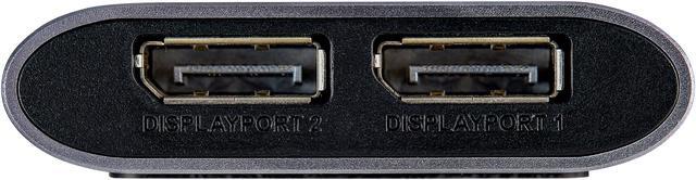 Alt view image 3 of 4 - Thunderbolt 3 to Dual DisplayPort Adapter DP 1.4 - Dual 4K 60Hz or Single 8K/5K Thunderbolt 3 to DP Adapter - TB3 to 2x DisplayPort Monitor Video Display Adapter - Mac/Windows (TB32DP14)
