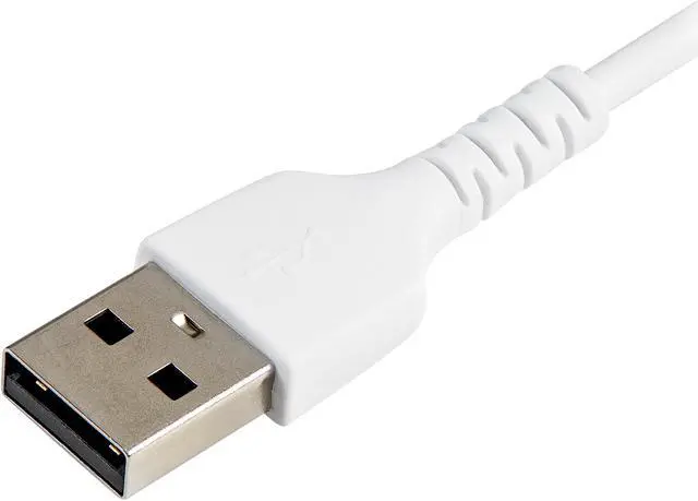 Alt view image 6 of 7 - StarTech.com RUSBLTMM30CMW 30cm Durable USB A to Lightning Cable - White USB Type A to Lightning Connector Charge & Sync Power Cord - Rugged w/Aramid Fiber - Apple MFI Certified - iPad Air iPhone 12 (RUSBLTMM30CMW)