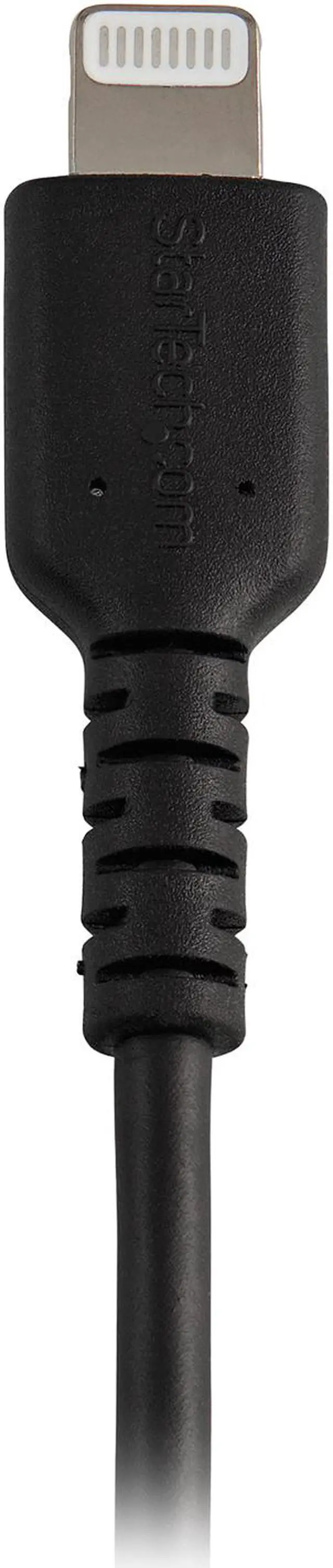Alt view image 5 of 7 - StarTech.com RUSBLTMM30CMB 30cm Durable USB A to Lightning Cable - Black USB Type A to Lightning Connector Charge & Sync Power Cord - Rugged w/Aramid Fiber - Apple MFI Certified - iPad Air iPhone 12