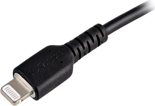Alt view image 5 of 7 - StarTech.com RUSBLTMM15CMB 15cm Durable USB A to Lightning Cable - Black USB Type A to Lightning Connector Charge & Sync Power Cord - Rugged w/Aramid Fiber - Apple MFI Certified - iPad Air iPhone 12 (RUSBLTMM15CMB)