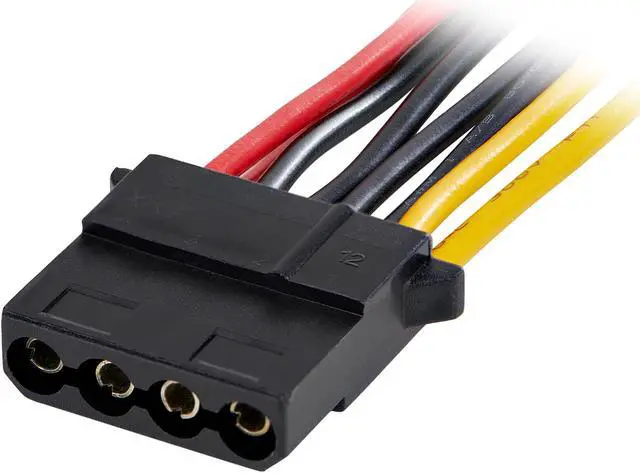 Alt view image 3 of 3 - StarTech.com DSATPMOLP4 Dual SATA to LP4 Power Doubler Cable Adapter - 2 SATA to 4 Pin LP4 Internal PC Peripheral Power Supply Connector - SATA Y Cable - Male/Female - 18 AWG Wire - 9 Amps/108W (DSATPMOLP4)