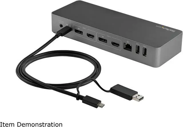 Alt view image 8 of 8 - StarTech.com USBCCADP 3ft (1m) USB-C Cable with USB-A Adapter Dongle - Hybrid 2-in-1 USB C Cable w/ USB-A - USB-C to USB-C (10Gbps/100W PD), USB-A to USB-C (5Gbps) - Ideal for Hybrid Docking Station (USBCCADP)
