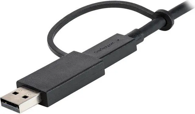 Alt view image 4 of 8 - StarTech.com USBCCADP 3ft (1m) USB-C Cable with USB-A Adapter Dongle - Hybrid 2-in-1 USB C Cable w/ USB-A - USB-C to USB-C (10Gbps/100W PD), USB-A to USB-C (5Gbps) - Ideal for Hybrid Docking Station (USBCCADP)