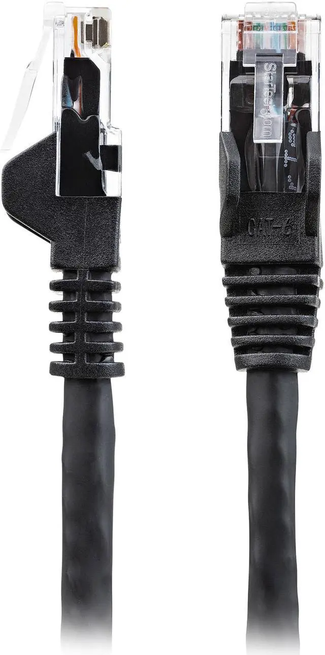 Alt view image 2 of 3 - StarTech.com N6LPATCH6INBK 6in (15cm) CAT6 Ethernet Cable - LSZH (Low Smoke Zero Halogen) - 10 Gigabit 650MHz 100W PoE RJ45 UTP Network Patch Cord Snagless w/Strain Relief - Black CAT 6 ETL Verified (N6LPATCH6INBK)