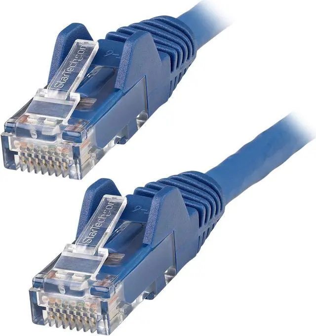Main image of StarTech.com N6LPATCH1BL 1ft (30cm) CAT6 Ethernet Cable - LSZH (Low Smoke Zero Halogen) - 10 Gigabit 650MHz 100W PoE RJ45 UTP Network Patch Cord Snagless w/Strain Relief - Blue CAT 6, ETL Verified (N6LPATCH1BL)