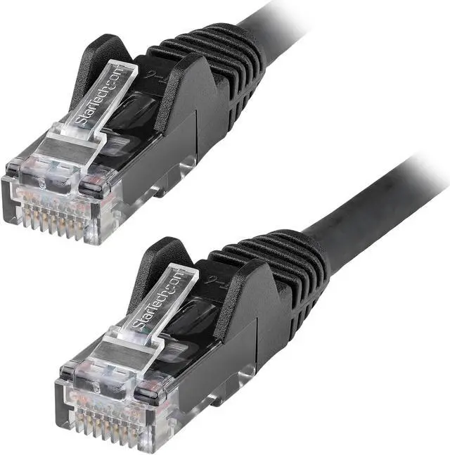 Main image of StarTech.com N6LPATCH10BK 10ft (3m) CAT6 Ethernet Cable - LSZH (Low Smoke Zero Halogen) - 10 Gigabit 650MHz 100W PoE RJ45 UTP Network Patch Cord Snagless w/Strain Relief - Black CAT 6, ETL Verified (N6LPATCH10BK)