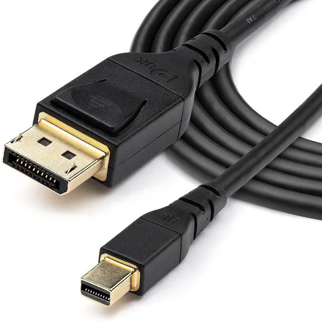 Alt view image 5 of 5 - StarTech.com 6ft (2m) VESA Certified Mini DisplayPort to DisplayPort 1.4 Cable - 8K 60Hz HBR3 HDR - Super UHD mDP to DP 1.4 Cord - Slim (34 AWG) Ultra HD  4K 120Hz - Monitor/Video Cable (DP14MDPMM2MB)
