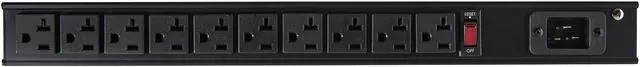 Alt view image 3 of 5 - 10 Outlet Rack Mount Power Strip 125V/16 Amp, 1U Horizontal 19" Rackmount PDU, NEMA 5-20P Input, NEMA 5-15R/20R Outlets, UL Listed, Rack Mount PDU/Power Bar, 8ft Power Cord - Power Distribution Unit (RKPW101920)
