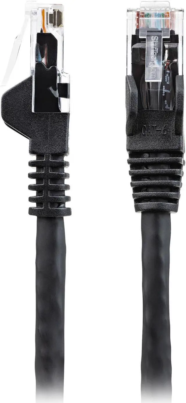 Alt view image 2 of 3 - 25ft (7.6m) LSZH CAT6 Ethernet Cable, 10 Gigabit Snagless RJ45 100W PoE Patch Cord CAT 6 10GbE UTP Network Cable w/Strain Relief, Black/Fluke Tested/ETL/Low Smoke Zero Halogen - Category 6, 24AWG