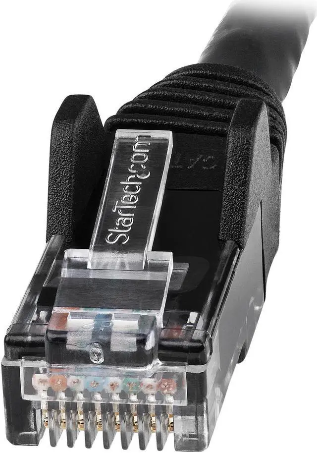 Alt view image 3 of 3 - 25ft (7.6m) LSZH CAT6 Ethernet Cable, 10 Gigabit Snagless RJ45 100W PoE Patch Cord CAT 6 10GbE UTP Network Cable w/Strain Relief, Black/Fluke Tested/ETL/Low Smoke Zero Halogen - Category 6, 24AWG