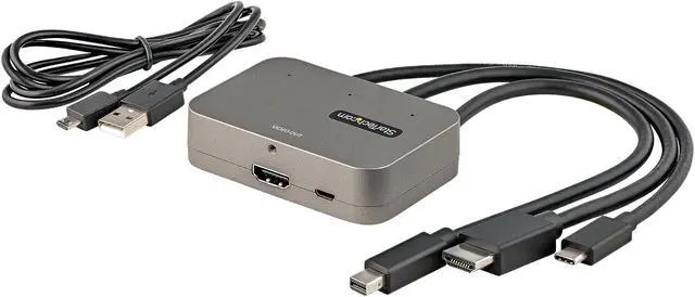 Alt view image 6 of 6 - 3-in-1 Multiport to HDMI Adapter, 4K 60Hz USB-C, HDMI or Mini DisplayPort to HDMI Converter for Conference Room, Digital AV Video Adapter to Connect HDMI Monitor/Display - USB Type-C/HDMI/mDP to HDMI (CDPHDMDP2HD)