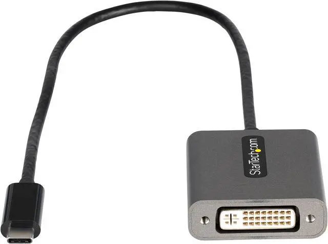 Alt view image 2 of 2 - USB C to DVI Adapter, 1920x1200p, USB-C to DVI-D Adapter, USB Type C to DVI Monitor, Video Converter, Thunderbolt 3 Compatible, USB-C to DVI Dongle, 12" Long Attached Cable - USB C Display Adapter