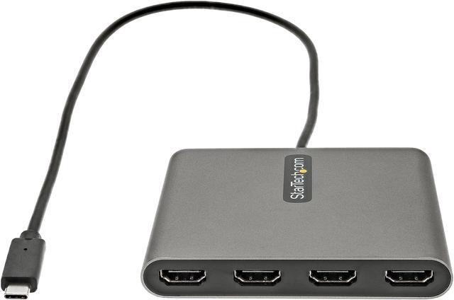 Alt view image 2 of 3 - USB C to 4 HDMI Adapter, External Video & Graphics Card, USB Type-C to Quad HDMI Monitor Display Adapter Dongle, 1080p 60Hz, Video Converter, Supports Windows - USB-C Multi Monitor Adapter