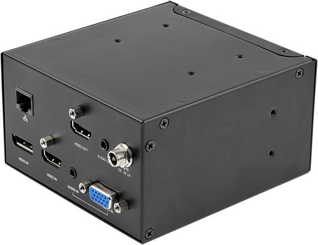 Alt view image 4 of 7 - Conference Table Box for AV Connectivity & Power/Charging, 4K HDMI output with HDMI, DP, & VGA Inputs, GbE, Audio, Charging Station w/ 2x USB-A & 2x 120V UL AC Outlets - Conference Room AV Connection