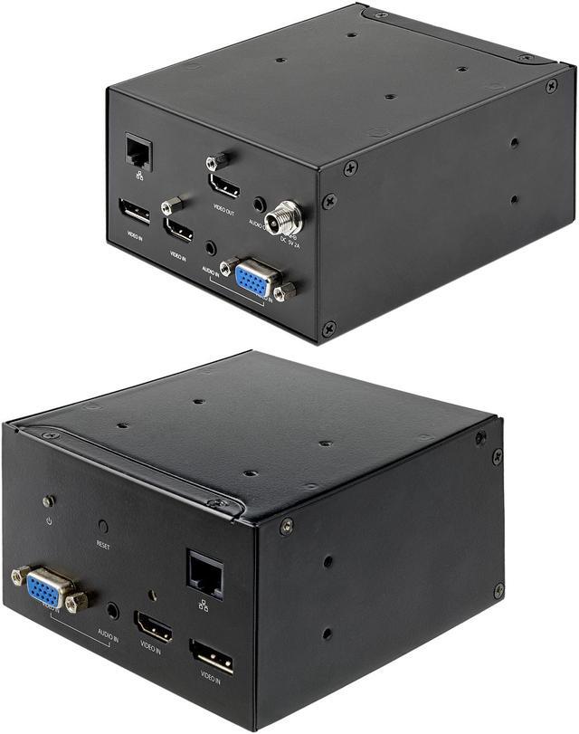 Alt view image 6 of 7 - Conference Table Box for AV Connectivity & Power/Charging, 4K HDMI output with HDMI, DP, & VGA Inputs, GbE, Audio, Charging Station w/ 2x USB-A & 2x 120V UL AC Outlets - Conference Room AV Connection
