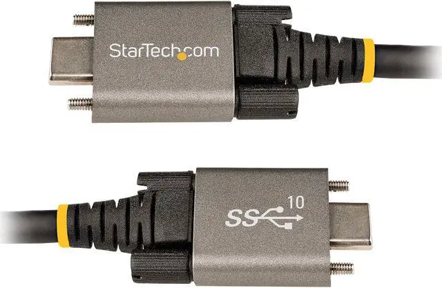 Alt view image 3 of 8 - 20" 50cm Side Screw Locking USB C Cable 10Gbps, USB 3.1/3.2 Gen 2 Type-C Cable, 100W (5A) Power Delivery Charging, DP Alt Mode, Dual Screw Lock, USB-C to C Cord, Charge/Sync - Thunderbolt 3 Compatible