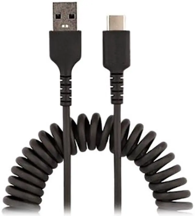 Alt view image 2 of 3 - StarTech R2ACC-50C-USB-CABLE USB 20in (50cm) USB A to C Charging Cable, Coiled Heavy Duty USB 2.0 A to Type-C, Durable Fast Charge & Sync USB-C Cable, Black