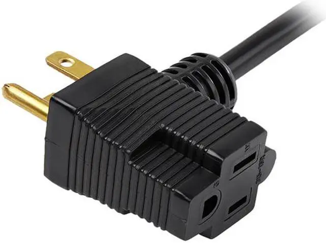 Alt view image 2 of 2 - StarTech Piggyback Power Extension Cord - Nema 5-15P to 2x Nema 5-15R, 16 AWG, 125V/15A - UL Certified - 1 to 2 Outlet Saver Extension Cord