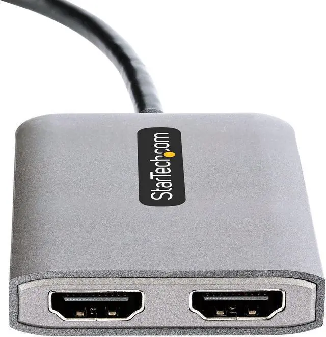 Alt view image 3 of 6 - StarTech.com Displayport to Dual HDMI MST HUB - Dual HDMI 4K 60Hz - DisplayPort Multi Monitor Adapter with 1ft / 30cm cable MST14DP122HD