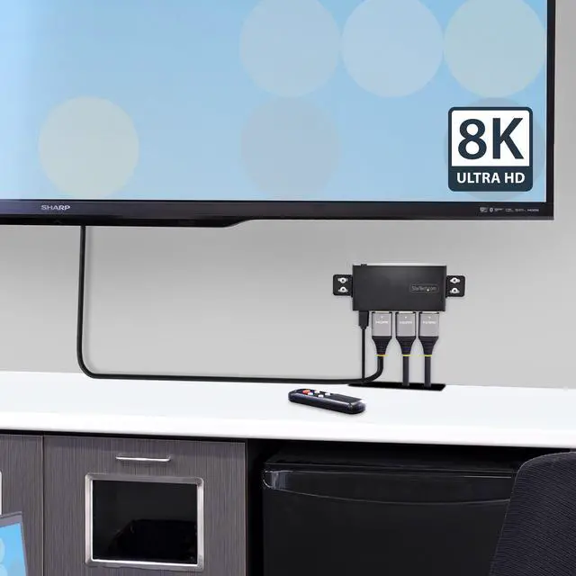 Alt view image 4 of 5 - StarTech.com 2-Port 8K HDMI Switch, HDMI 2.1 Switcher 4K 120Hz HDR10+ 2PORT-HDMI-SWITCH-8K
