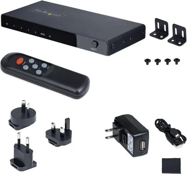 Alt view image 7 of 7 - StarTech.com 4-Port 8K HDMI Switch - HDMI 2.1 Switcher 4K 120Hz HDR10+, 8K 60Hz UHD, HDMI Switch 4 In 1 Out - Auto/Manual Source Switching - Power Adapter and Remote Included (4PORT-8K-HDMI-SWITCH)