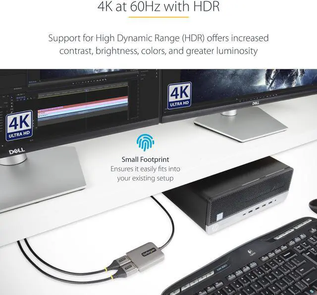 Alt view image 4 of 11 - StarTech.com 2-Port DisplayPort MST Hub - Dual 4K 60Hz - DP to 2x DisplayPort Monitor Adapter MST14DP122DP
